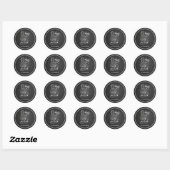 Sticker Rond Bébé Son Froid Chalkboard Blanc Script (Feuille)
