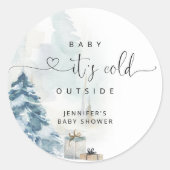 Sticker Rond Bébé son froid en dehors du baby shower (Devant)