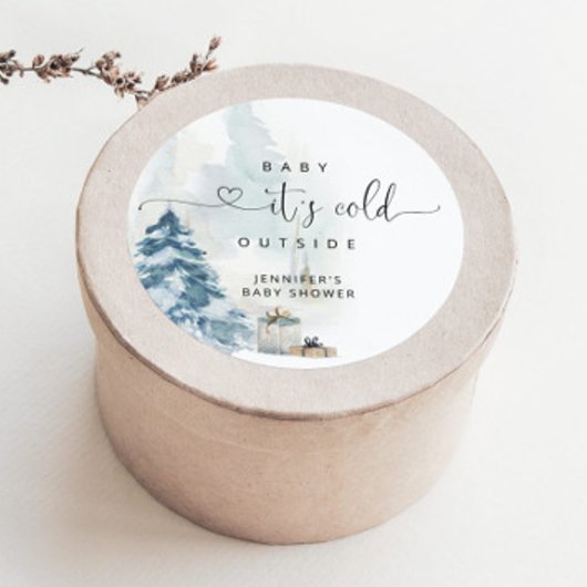 Sticker Rond Bébé son froid en dehors du baby shower