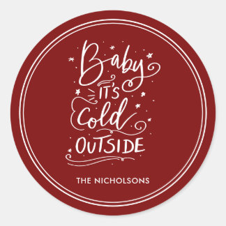 Sticker Rond Bébé son froid extérieur Chalkboard blanc Script r
