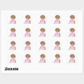 Sticker Rond Bébé Soother Girl (Feuille)