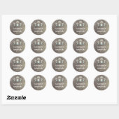 Sticker Rond Bébé souffle Floral Mason Jar Mariage rustique (Feuille)