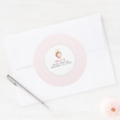 Sticker Rond Bébé Sucré Coquette Gingham à la Fraise (Enveloppe)