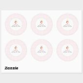 Sticker Rond Bébé Sucré Coquette Gingham à la Fraise (Feuille)