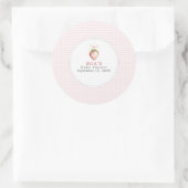 Sticker Rond Bébé Sucré Coquette Gingham à la Fraise (Sac)