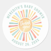 Sticker Rond Bébé Sun Boho : Célébration de Naissance (Devant)