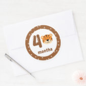 Sticker Rond Bébé Tigre mignon mensuel jalon (Enveloppe)