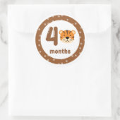 Sticker Rond Bébé Tigre mignon mensuel jalon (Sac)