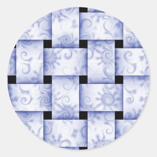 Sticker Rond Bébé tissu bleu (Devant)