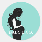 Sticker Rond BÉBÉ Turquoise Blue Tiara Party Sprinkle Douche (Devant)