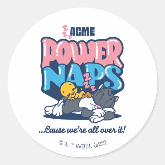 Sticker Rond Bébé TWEETY™ & SYLVESTER™ Power Naps (Devant)