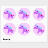Sticker Rond Bébé Unicorn (Feuille)