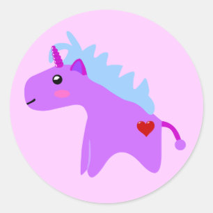 Sticker Rond Bébé Unicorn