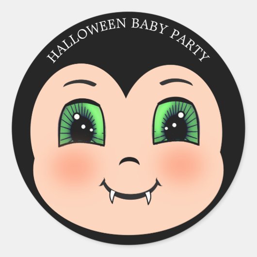 Sticker Rond bébé vampire Halloween (Devant)