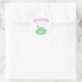 Sticker Rond Bébé vert| Merci Baby shower (Sac)