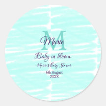 Bébé vert pastel en fleurs monogramme baby shower