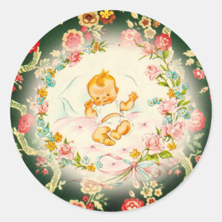 Sticker Rond Bébé victorien