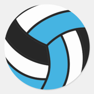 Sticker Rond Bébé Volley Bleu et Blanc