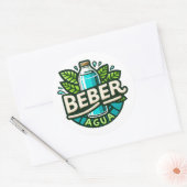 Sticker Rond Beber agua (Enveloppe)