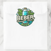 Sticker Rond Beber agua (Sac)