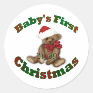 Sticker Rond Bébés 1er Noël