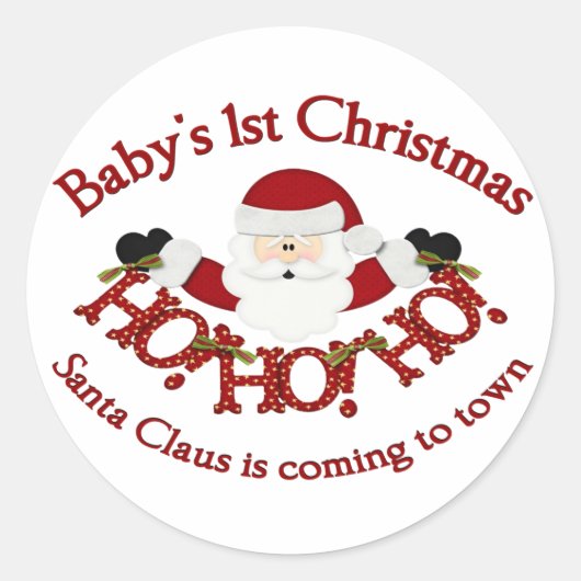 Sticker Rond Bébés 1er Noël (Devant)