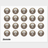 Sticker Rond Bébé's Breath Mason Jar et Rustic Burlap (Feuille)