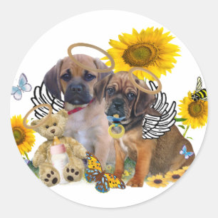 Sticker Rond Bébés d'ange de Puggle