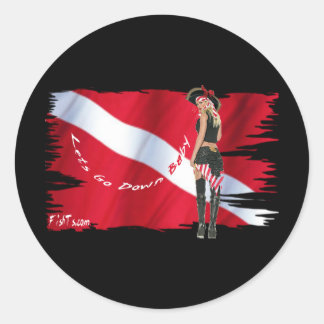 Sticker Rond Bébés de plongée dans le Bikini