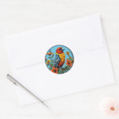 Sticker Rond Bec-croisé perroquet coloré (Enveloppe)