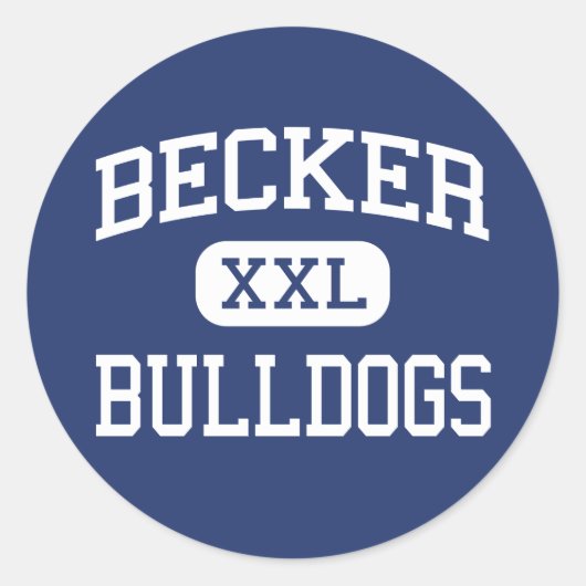 Sticker Rond Becker - Bulldogs - Lycée - Becker Minnesota (Devant)