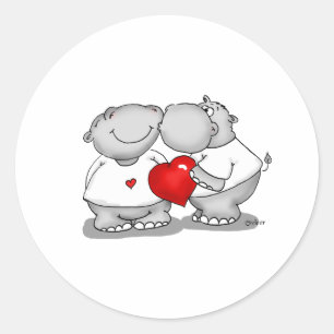Sticker Rond Bécotez-vous - la Saint-Valentin de baiser