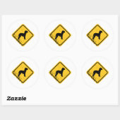 Sticker Rond Bedlington Terrier (Feuille)
