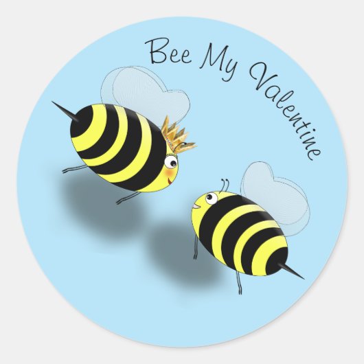 Sticker Rond Bee and Queen Bee Couple Meeting (Devant)