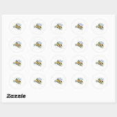 Sticker Rond Bee as Mechanic with Wrench (Feuille)