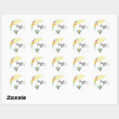 Sticker Rond Bee baby shower merci (Feuille)