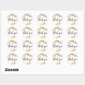 Sticker Rond Bee baby shower merci (Feuille)