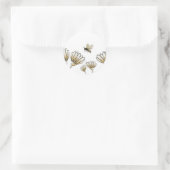 Sticker Rond Bee buzzy bebe bourdonnante avec fleurs (Sac)