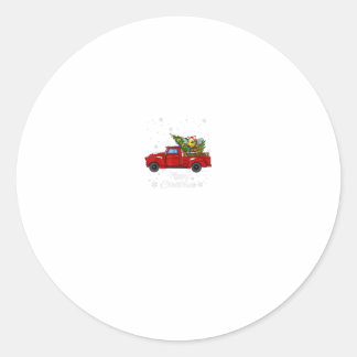 Sticker Rond Bee équitation Camion Rouge Joyeux Noël X-as laid