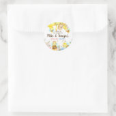 Sticker Rond Bee gender reveal thank you stickers, bumblebee. (Sac)