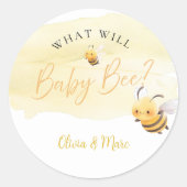 Sticker Rond Bee Gender Reveal • What Will Baby Bee (Devant)
