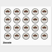 Sticker Rond Bee gothique et Rose (Feuille)