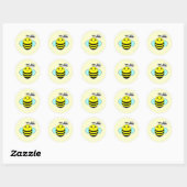 Sticker Rond Bee Happy 1 (Feuille)