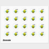 Sticker Rond Bee Happy 3 (Feuille)