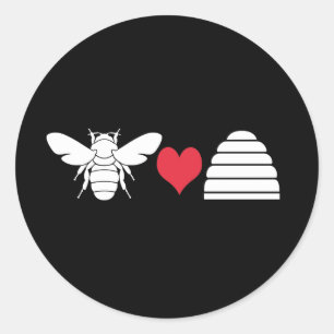 Sticker Rond Bee Heart Hive