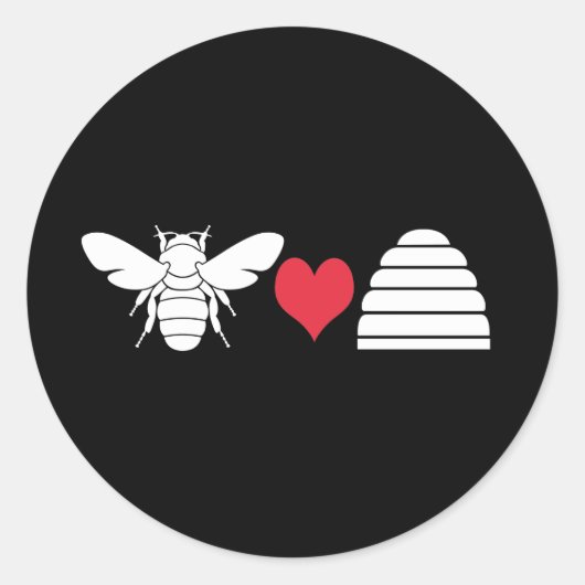 Sticker Rond Bee Heart Hive (Devant)