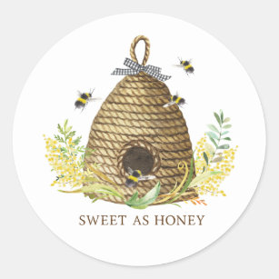 Sticker Rond Bee Hive Sweet comme du miel