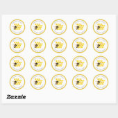Sticker Rond Bee & Honeycomb (Feuille)
