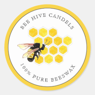 Sticker Rond Bee & Honeycomb