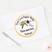 Sticker Rond Bee Honeycomb Beekeeper Local Organic Honey (Enveloppe)
